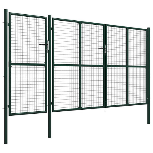 Garden Gate Steel 400x150 cm Green Garden Gate Steel 400x150 cm Green