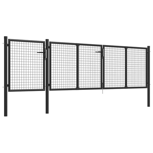 Garden Gate Steel 400x75 cm Anthracite Garden Gate Steel 400x75 cm Anthracite