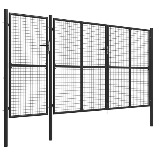 Garden Gate Steel 400x150 cm Anthracite Garden Gate Steel 400x150 cm Anthracite