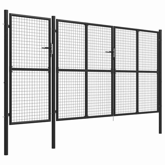 144331 vidaXL Garden Gate Steel 400x150 cm Anthracite 144331 vidaXL Garden Gate Steel 400x150 cm Anthracite