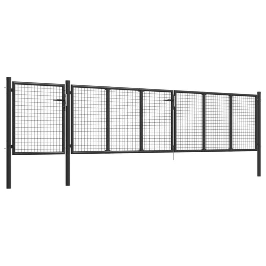 Garden Gate Steel 500x75 cm Anthracite Garden Gate Steel 500x75 cm Anthracite