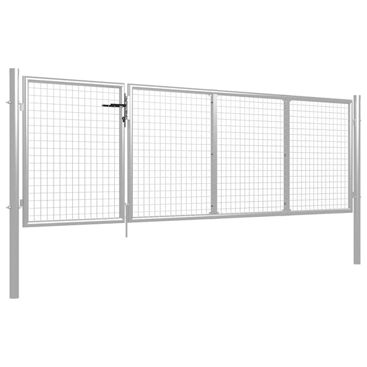 144341 vidaXL Garden Gate Steel 350x100 cm Silver 144341 vidaXL Garden Gate Steel 350x100 cm Silver