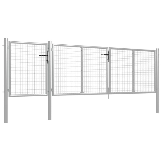 Garden Gate Steel 400x75 cm Silver Garden Gate Steel 400x75 cm Silver