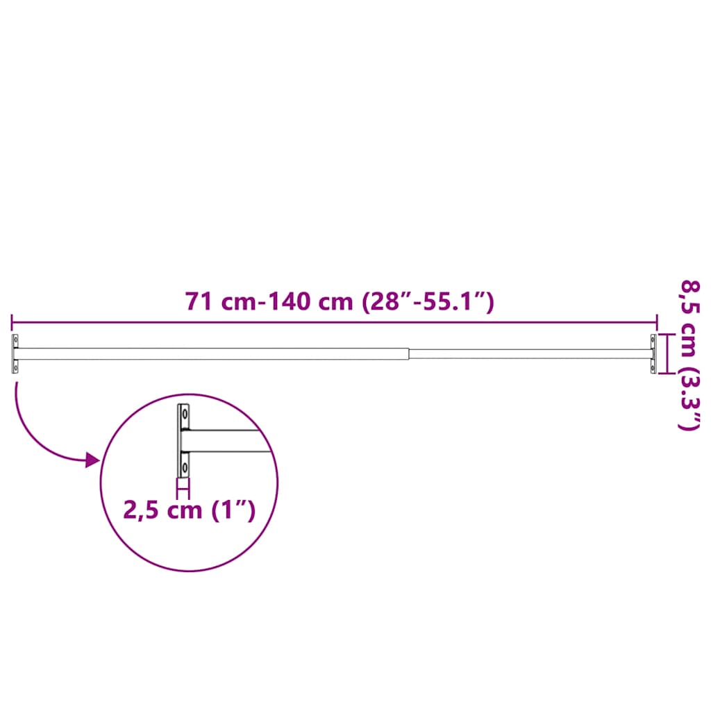 Adjustable Security Window Bar 710-1200 mm