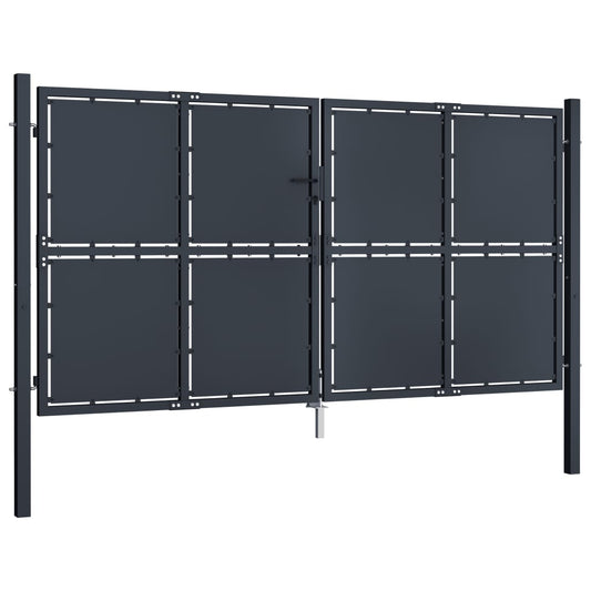 Garden Gate Steel 300x125 cm Anthracite Garden Gate Steel 300x125 cm Anthracite