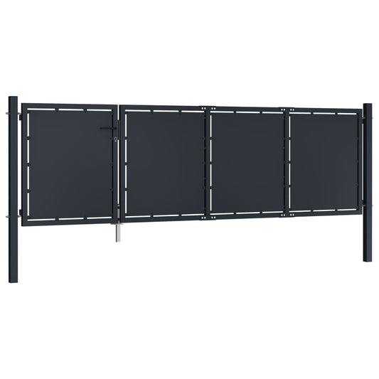 Garden Gate Steel 350x100 cm Anthracite Garden Gate Steel 350x100 cm Anthracite
