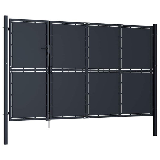 144538 vidaXL Garden Gate Steel 350x150 cm Anthracite 144538 vidaXL Garden Gate Steel 350x150 cm Anthracite