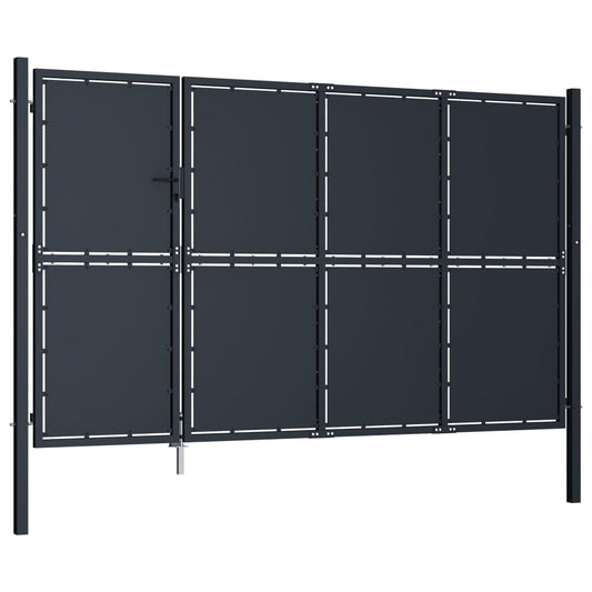Garden Gate Steel 350x175 cm Anthracite Garden Gate Steel 350x175 cm Anthracite