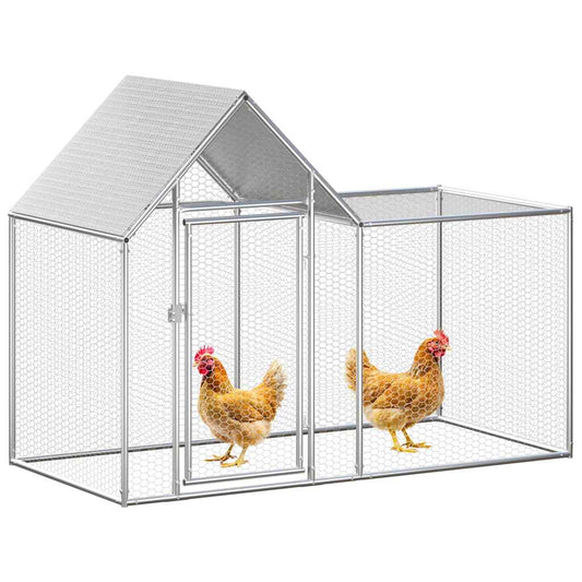 Chicken Coop | Silver | Galvanised Steel | Large | Durable Chicken Coop | Silver | Galvanised Steel | Large | Durable