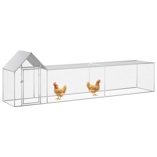 Chicken Coop 5x1x1.5 m Galvanised Steel Chicken Coop 5x1x1.5 m Galvanised Steel