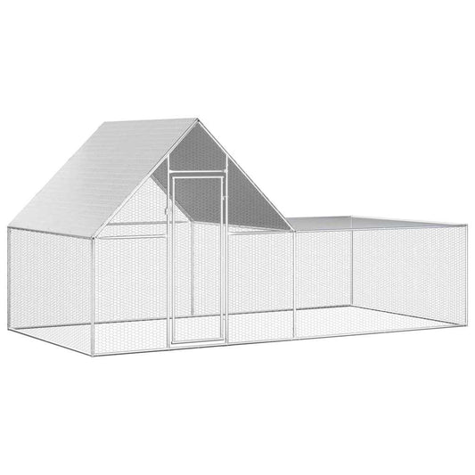144556 vidaXL Chicken Coop 4x2x2 m Galvanised Steel 144556 vidaXL Chicken Coop 4x2x2 m Galvanised Steel
