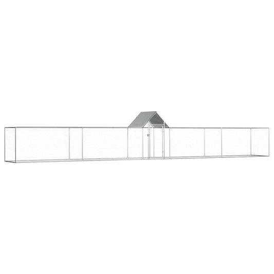 Chicken Coop 9x1x1.5 m Galvanised Steel Chicken Coop 9x1x1.5 m Galvanised Steel