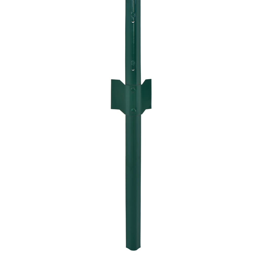144603 vidaXL Wire Mesh Fence with Posts Steel 25x0,5 m Green