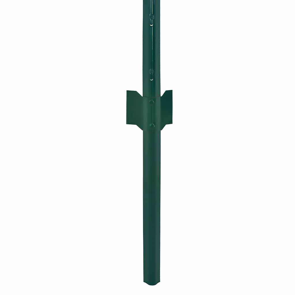 144604 vidaXL Wire Mesh Fence with Posts Steel 25x0,75 m Green