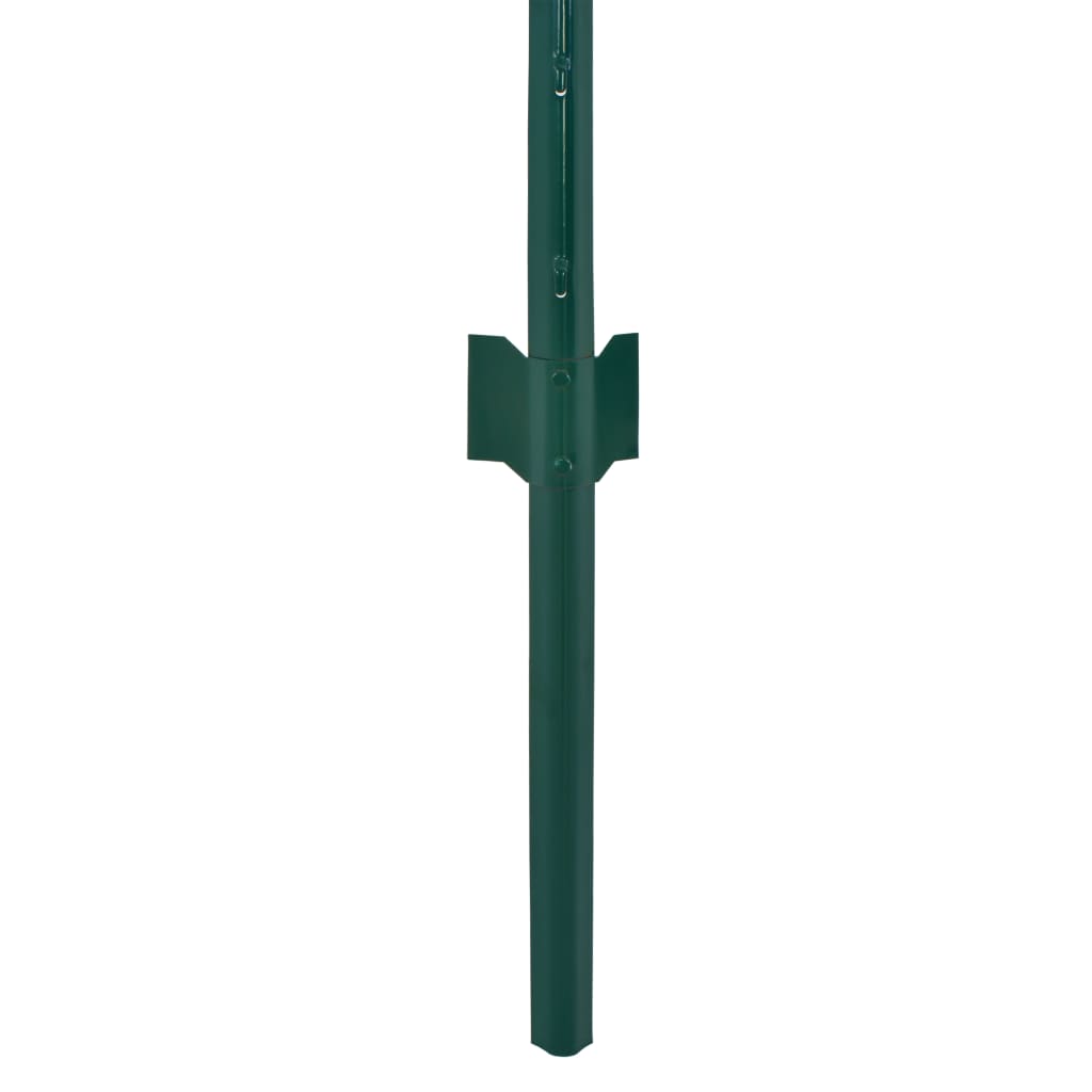 144610 vidaXL Wire Mesh Fence with Posts Steel 25x1 m Green