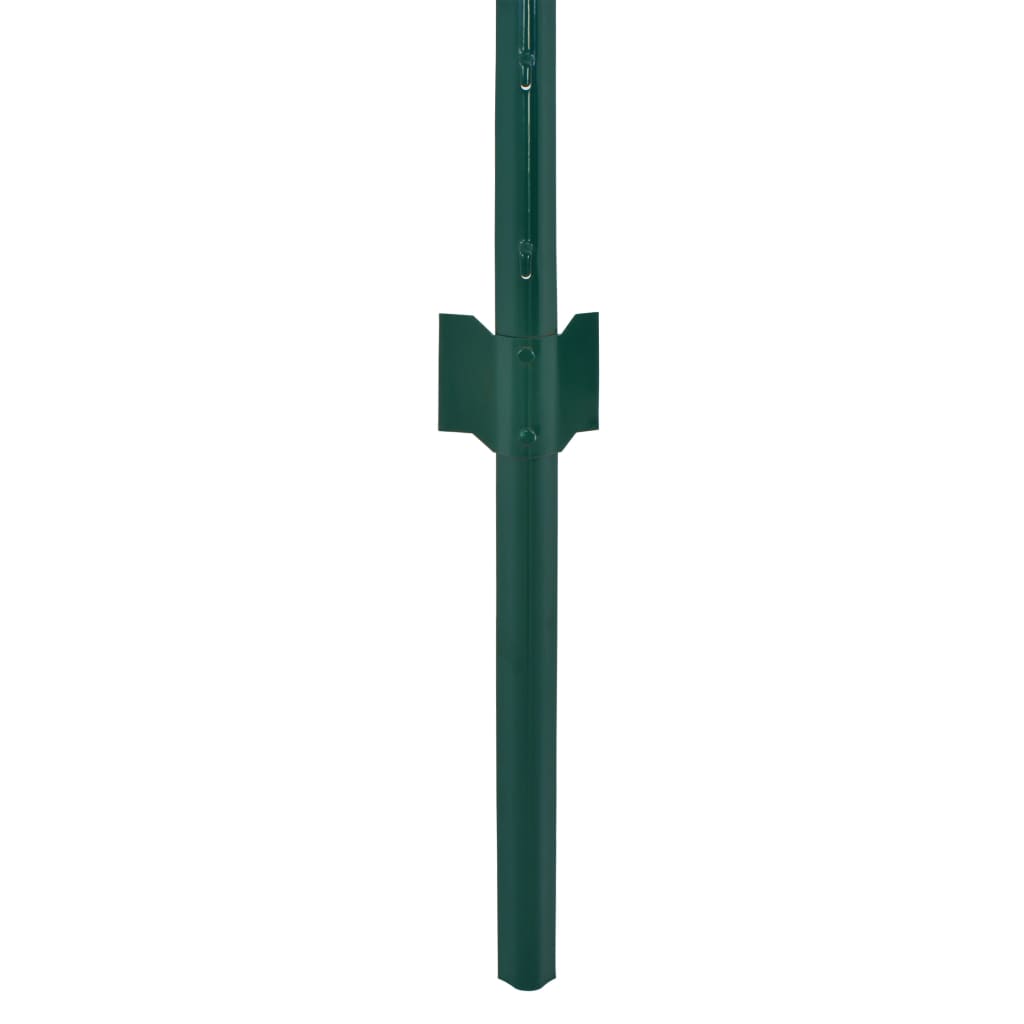 144615 vidaXL Wire Mesh Fence with Posts Steel 25x1 m Green