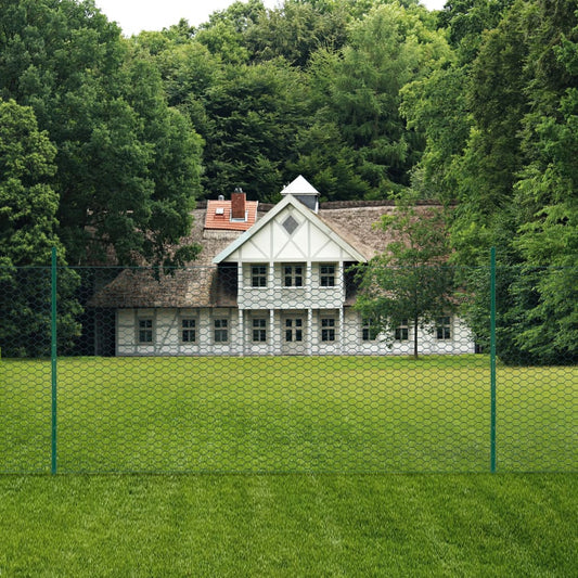 144617 vidaXL Wire Mesh Fence with Posts Steel 25x2 m Green 144617 vidaXL Wire Mesh Fence with Posts Steel 25x2 m Green