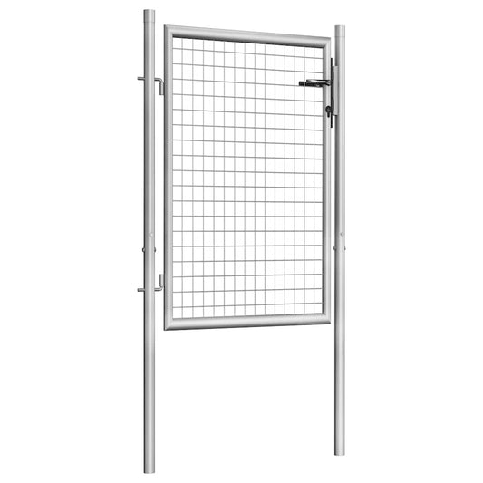 Garden Gate Galvanised Steel 100x100 cm Silver Garden Gate Galvanised Steel 100x100 cm Silver