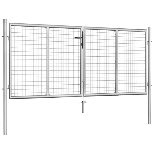 Garden Gate Galvanised Steel 300x100 cm Silver Garden Gate Galvanised Steel 300x100 cm Silver