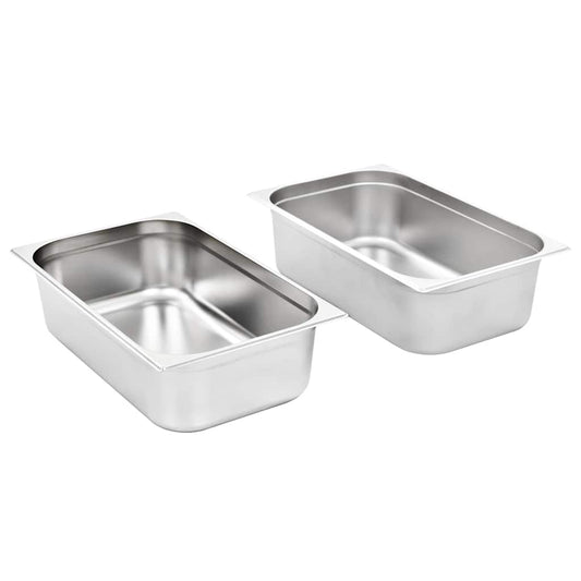 Gastronorm Containers 2 pcs GN 1/1 150 mm Stainless Steel Gastronorm Containers 2 pcs GN 1/1 150 mm Stainless Steel