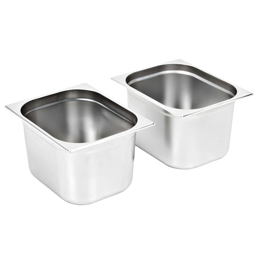 Gastronorm Containers 2 pcs GN 1/2 200 mm Stainless Steel Gastronorm Containers 2 pcs GN 1/2 200 mm Stainless Steel