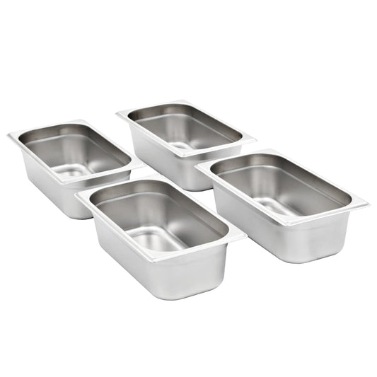 Gastronorm Containers 8 pcs GN 1/3 100 mm Stainless Steel Gastronorm Containers 8 pcs GN 1/3 100 mm Stainless Steel
