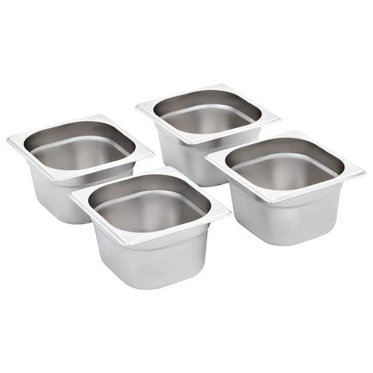 Gastronorm Containers 12 pcs GN 1/6 100 mm Stainless Steel Gastronorm Containers 12 pcs GN 1/6 100 mm Stainless Steel