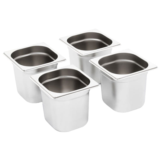 Gastronorm Containers 8 pcs GN 1/6 150 mm Stainless Steel Gastronorm Containers 8 pcs GN 1/6 150 mm Stainless Steel