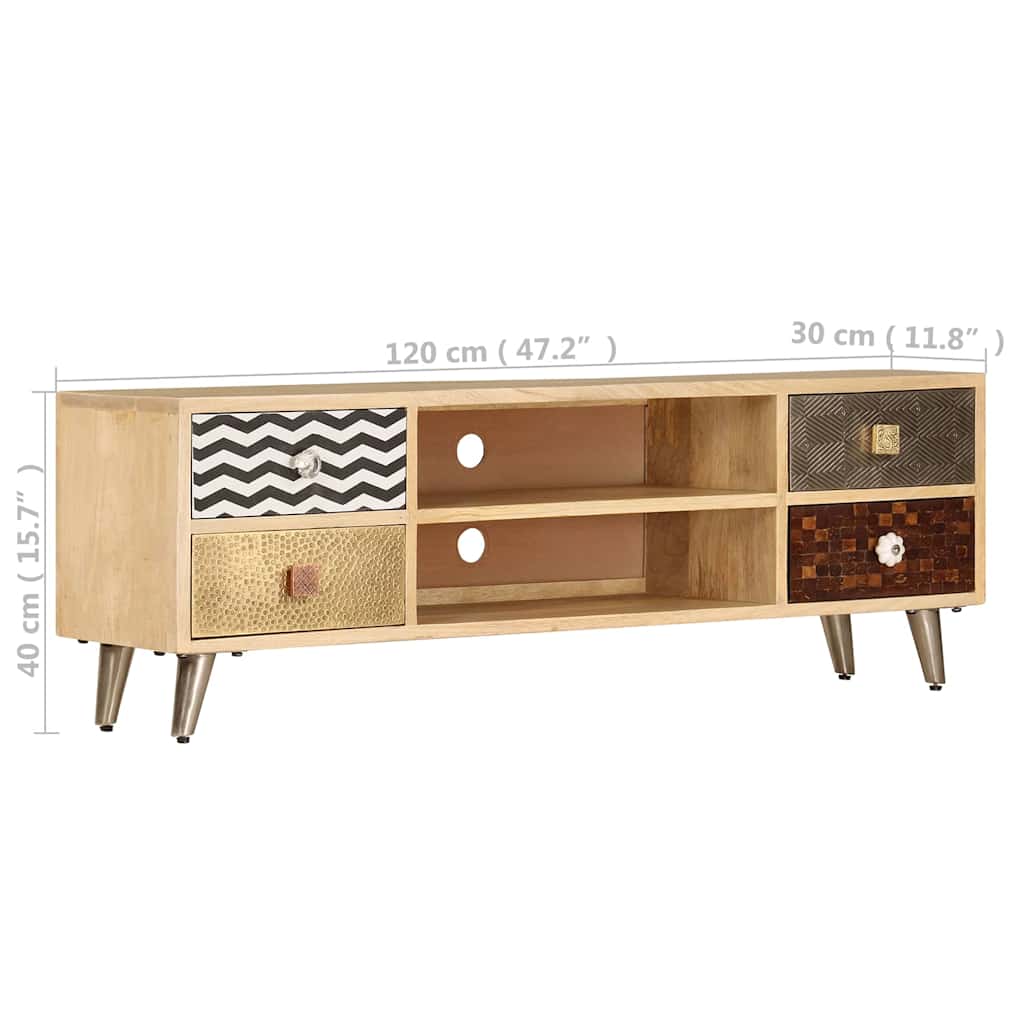 247340 vidaXL TV Cabinet 120x30x40 cm Solid Mango Wood