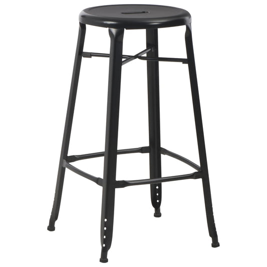 Bar Stools 2 pcs Black Steel Bar Stools 2 pcs Black Steel
