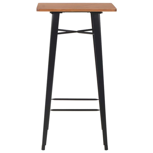 Bar Table Black 60x60x108 cm Solid Pine Wood Steel Bar Table Black 60x60x108 cm Solid Pine Wood Steel