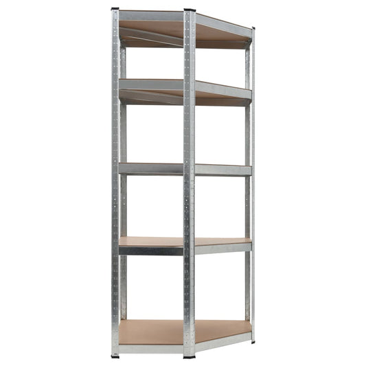 Storage Shelf Silver 75x75x180 cm Steel and MDF Storage Shelf Silver 75x75x180 cm Steel and MDF