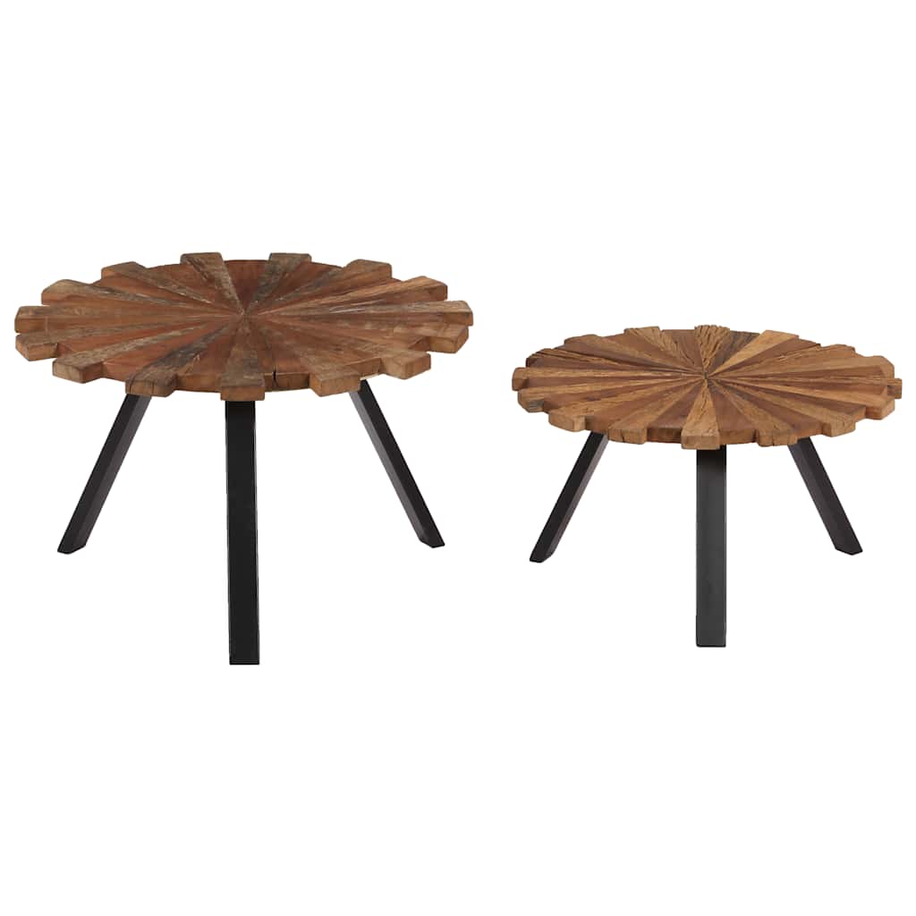 247933 vidaXL Coffee Tables 2 pcs Solid Reclaimed Wood