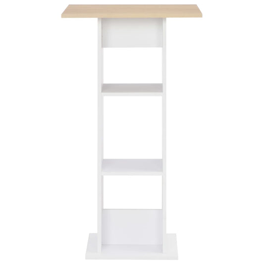 Bar Table White and Sonoma Oak 60x60x110 cm Bar Table White and Sonoma Oak 60x60x110 cm