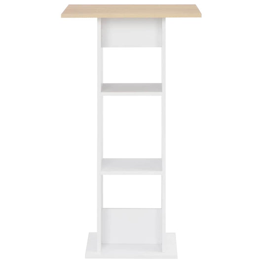 Bar Table White and Sonoma Oak 60x60x110 cm Bar Table White and Sonoma Oak 60x60x110 cm