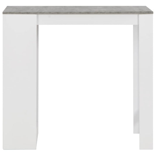 Bar Table | White with concrete colour table top | Engineered wood Bar Table | White with concrete colour table top | Engineered wood