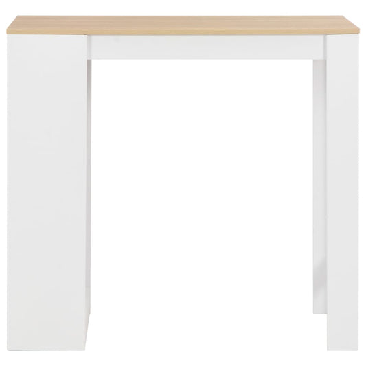 Bar Table with Shelf White 110x50x103 cm Bar Table with Shelf White 110x50x103 cm