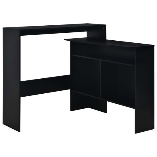 Bar Table with 2 Table Tops Black 130x40x120 cm Bar Table with 2 Table Tops Black 130x40x120 cm