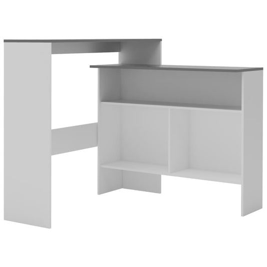 280221 vidaXL Bar Table with 2 Table Tops White and Grey 130x40x120 cm 280221 vidaXL Bar Table with 2 Table Tops White and Grey 130x40x120 cm