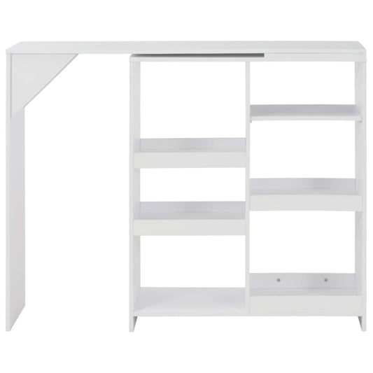 Bar Table with Moveable Shelf White 138x39x110 cm Bar Table with Moveable Shelf White 138x39x110 cm