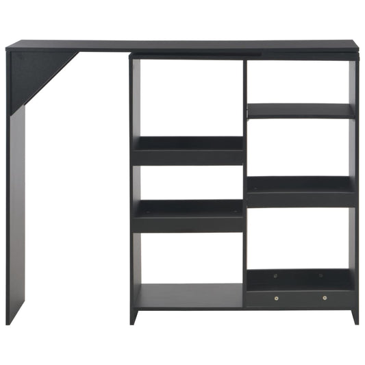 Bar Table with Moveable Shelf Black 138x39x110 cm Bar Table with Moveable Shelf Black 138x39x110 cm