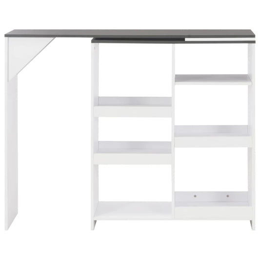 Bar Table with Moveable Shelf White 138x39x110 cm Bar Table with Moveable Shelf White 138x39x110 cm