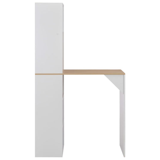 280230 vidaXL Bar Table with Cabinet White 115x59x200 cm 280230 vidaXL Bar Table with Cabinet White 115x59x200 cm