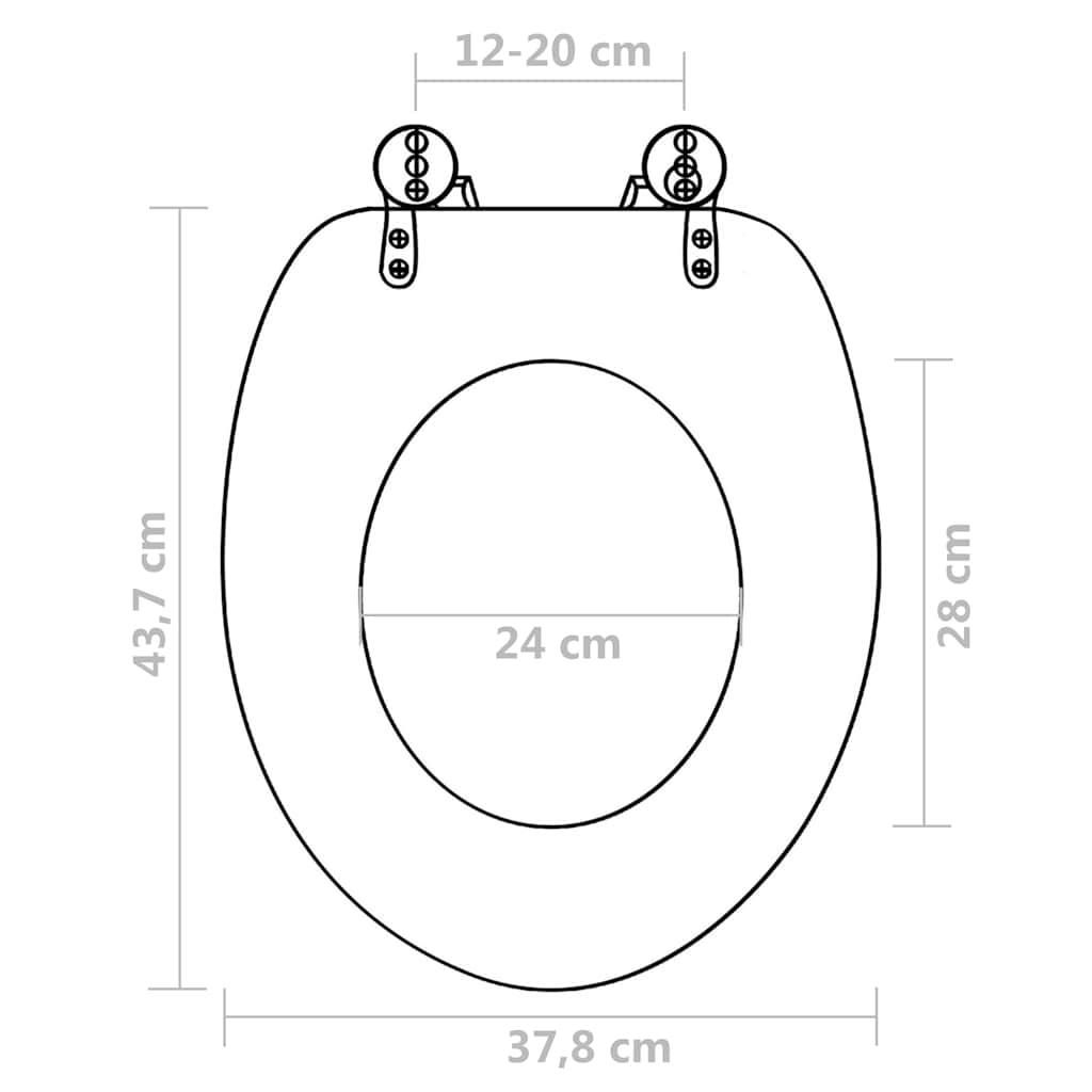 Toilet Seats with Lids 2 pcs MDF Dolphin