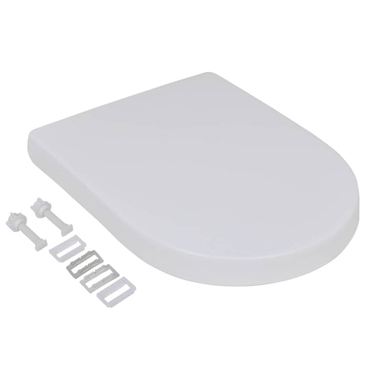 Toilet Seats with Soft Close Lids 2 pcs Plastic White Toilet Seats with Soft Close Lids 2 pcs Plastic White