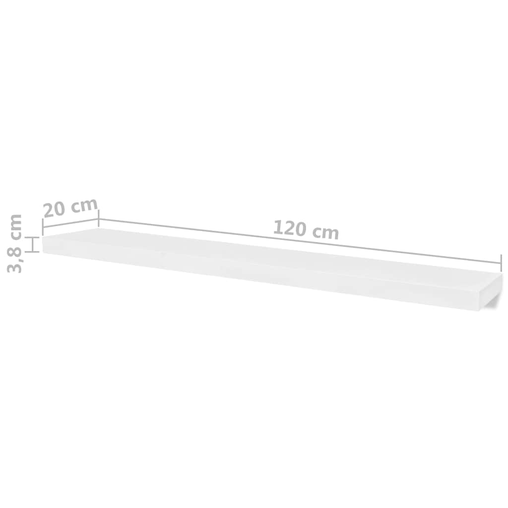 Wall Shelves 4 pcs White 120 cm