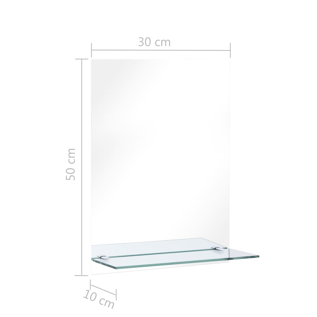 Wall Mirror | Transparent | Tempered Glass | 30x50 cm | Wall Mirror