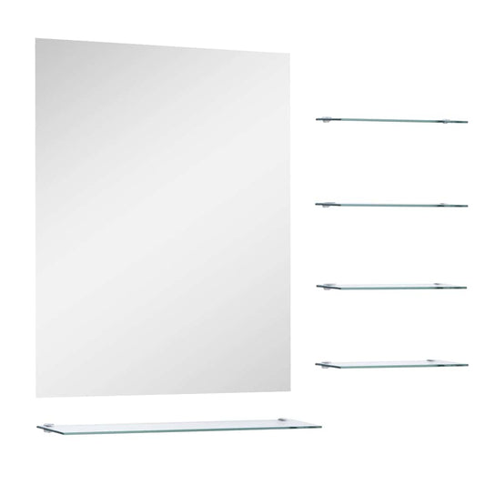 Wall Mirror with 5 Shelves Silver 50x60 cm Wall Mirror with 5 Shelves Silver 50x60 cm