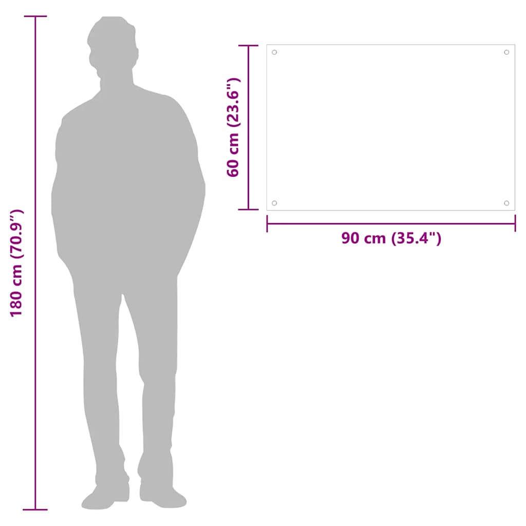 Kitchen Backsplash White 90 x 60 cm Tempered Glass