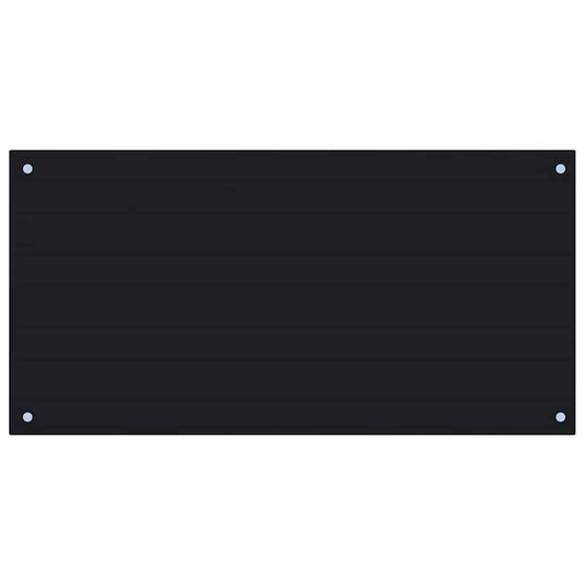 Kitchen Backsplash Black 100 x 50 cm Tempered Glass Kitchen Backsplash Black 100 x 50 cm Tempered Glass